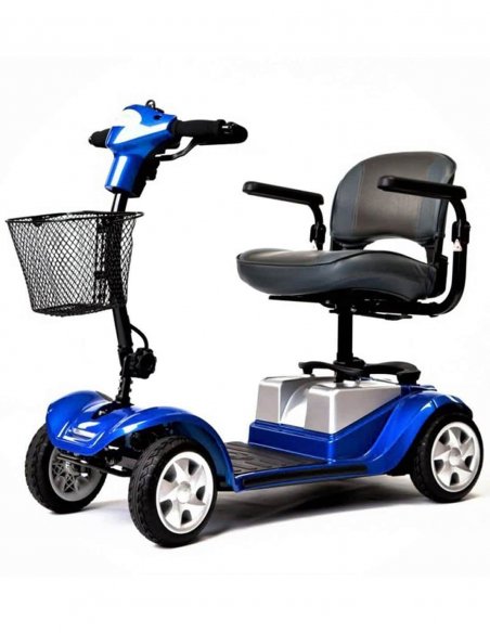 Face avant du scooter électrique handicapé PMR senior Kymco Mini LS en Bleu