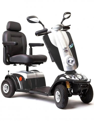 Avant en biais du scooter électrique médical Kymco Midi XL en Gris