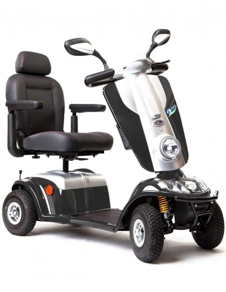 Avant en biais du scooter électrique médical Kymco Midi XL en Gris
