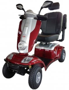 Face avant du scooter électrique PMRmédical PMR Kymco Maxi XLS en Rouge