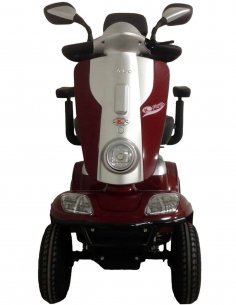 Face avant du scooter électrique PMRmédical PMR Kymco Maxi XLS en Rouge 2