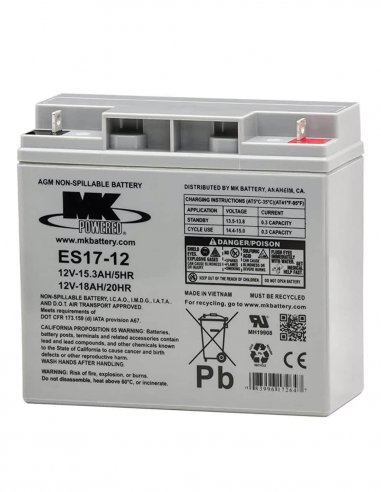 Batterie 17 Ah 12 V spéciale traction de MK Powered pour scooter électrique senior, personne handicapée et de mobilité réduite