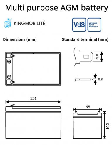 Connexion batterie pbq pour monte escalier Acorn, Stannah, Thyssen TK, Practicomfort Mobilae, Ascier, Platinum et Prima Vital