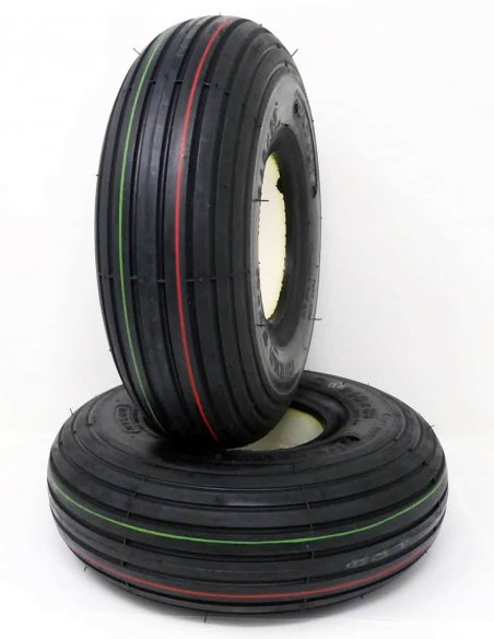 Deux pneus pleins à bandage en noire pour essuie avant de scooter électrique PMR Freerider Panther 3 et 4