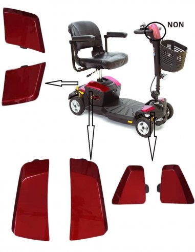 Ensemble d'enjoliveurs et caches carénage pour le scooter PMR Pride Zero Turn 8 (ZT8)