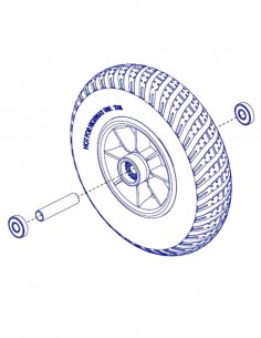 Roue avant pour scooter 3 roues Pride Gogo Elite, Indépendance Royal Mini et Practicomfort Beaufort 3