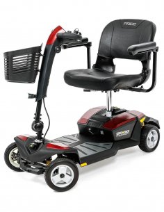 Face avant du scooter électrique handicapé Pride Go Go Endurance Li en rouge