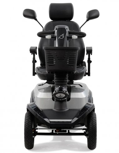 Vue avant du scooter électrique handicapé PMR Life & Mobility Presto en gris