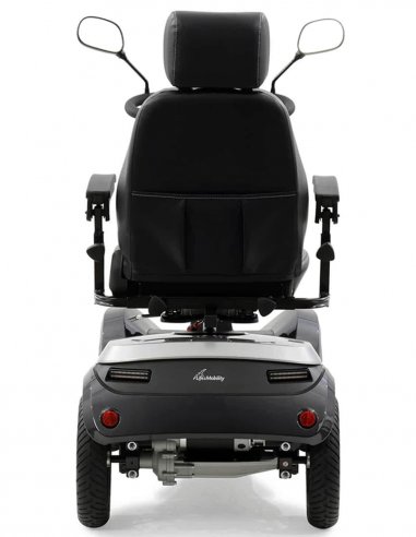 Vue arrière du scooter électrique handicapé PMR senior Life & Mobility Presto en gris