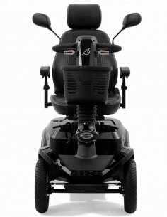 Vue 3/4 avant droite du scooter électrique handicapé PMR Life & Mobility Presto S en noir 2