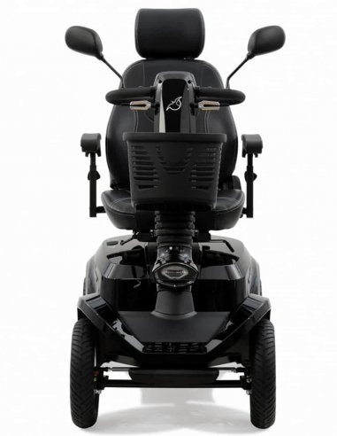 Vue avant du scooter électrique handicapé PMR Life & Mobility Presto S en noir