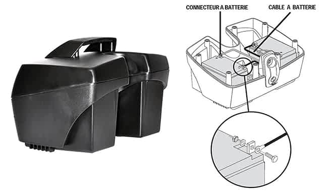 Compartiment de batterie dans le scooter électrique handicapé pour senior et personne à mobilité réduite