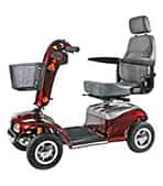 Scooter &eacute;lectrique de mobilit&eacute; r&eacute;duite et handicap&eacute; Shoprider S-888SLR en rouge