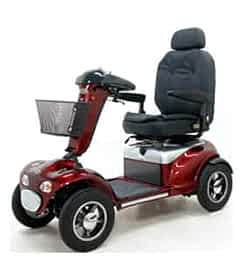 Scooter &eacute;lectrique de mobilit&eacute; r&eacute;duite et handicap&eacute; Shoprider 889XLSBF en rouge
