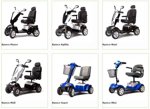 La gamme de scooters électriques de Kymco Healthcare sur le site de Kingmobilité