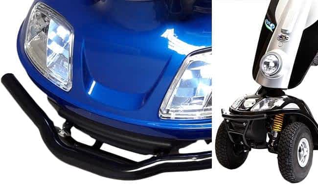 Carénage avec phare à LED directionnel et pare-chocs avant en acier du scooter médical Kymco Midi XL