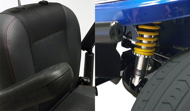 Siège Confort et amortisseur réglable du scooter électrique pour handicapé Kymco Midi XL