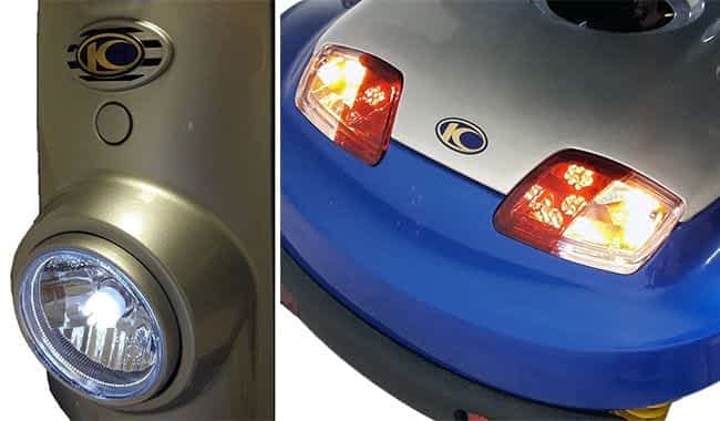 L’éclairage LED à l’apparence classique du scooter pour senior et handicapé Kymco Midi XL