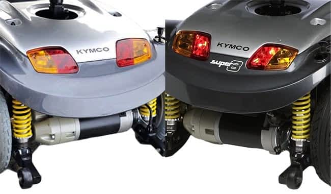 Le scooter pour personne handicapée Kymco Super 6 et le Super 8 sont disponibles avec deux vitesses
