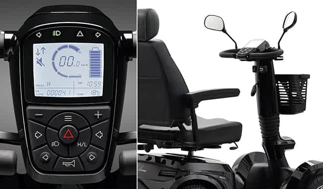 Le tableau de bord numérique de scooter 4 roues Life Mobility Presto S